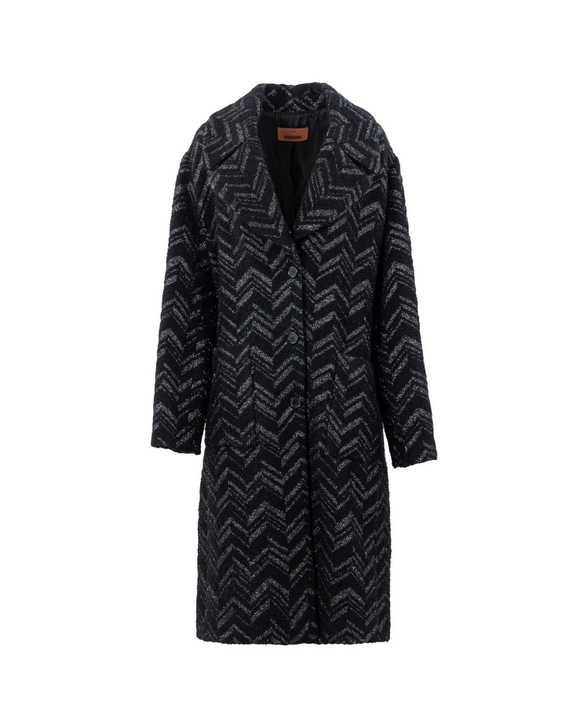 shop MISSONI  Cappotto: Missoni cappotto lungo in misto cotone.
Zig zag tono su tono.
Bottoni in corno.
Tasche a toppa.
Composizione: 41% cotone, 26% poliestere, 14% acrilica, 13% lana, 4% altre fibre. 
Made in Italy.. DS24WC0Y BW00T5-S91KD number 8101027